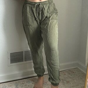 Olive Drawstring Jogger Pants - Women's Casual Trousers
